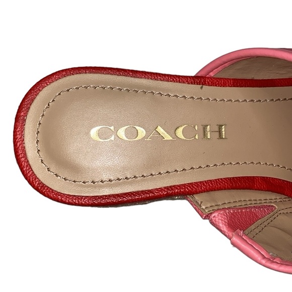 Coach Pink/Red Espadrille Sandals, Size 6 - Picture 13 of 17